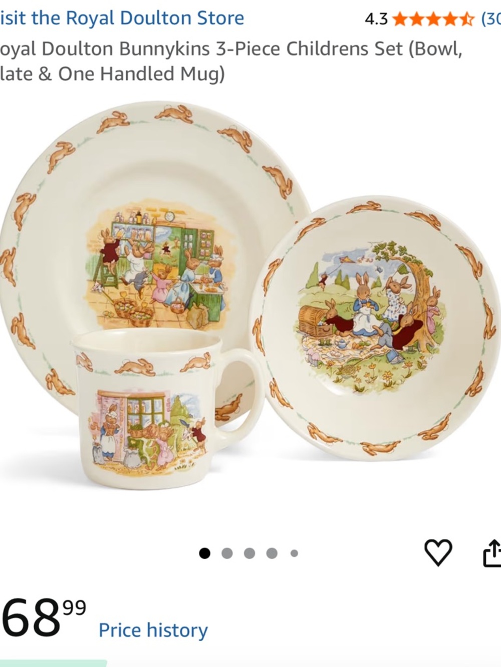 Royal Doulton Bunnykins 3 piece Children’s Set - Picture 5 of 12